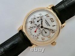 18K Montblanc Meisterstuck 7013 Dual Time Automatic 24 Hour Time 38 MM