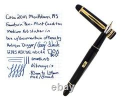 2001 Montblanc Meisterstuck N°145 Gold Trim Classique Medium Nib Fountain Pen
