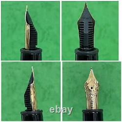 Authentic MONTBLANC Meisterstuck 146 Gold Trims Black Risen Fountain pen R15