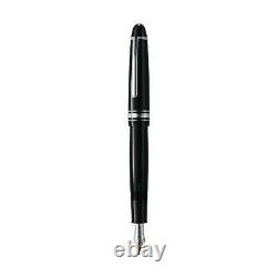 Fountain pen Montblanc Meisterstuck 2850 146 F black and platinum finish resin
