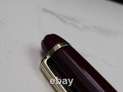 MONTBLANC Fountain Pen Meisterstuck 144R Red BURGUNDARY With 14K Gold Nib in BOX