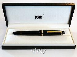 MONTBLANC MEISTERSTUCK 146 LE GRAND FOUNTAIN PEN IN BLACK With14K GOLD M NIB -MINT