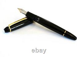 MONTBLANC MEISTERSTUCK 146 LE GRAND FOUNTAIN PEN IN BLACK With14K GOLD M NIB -MINT