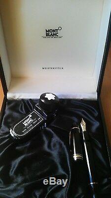 MONTBLANC MEISTERSTUCK 149 14K Solid Gold F. P. With Ink Bottle & Large Box New