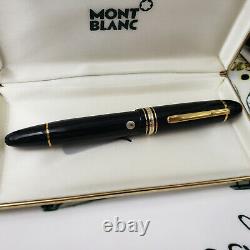 MONTBLANC MEISTERSTUCK 149 Black Gold Fountain Pen 14C Medium Nib MINT
