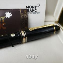 MONTBLANC MEISTERSTUCK 149 Black Gold Fountain Pen 14C Medium Nib MINT