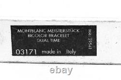 MONTBLANC MEISTERSTUCK BI-COLOR BRACELET DUAL TIME 3171 NEW 19 mm 7 # 1