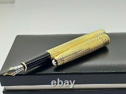 MONTBLANC MEISTERSTUCK FOUNTAIN PEN AG925 GOLD PLATED NIB 18k F MADE IN GERMANY
