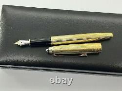 MONTBLANC MEISTERSTUCK FOUNTAIN PEN AG925 GOLD PLATED NIB 18k F MADE IN GERMANY