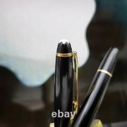 MONTBLANC Meisterstuck 144 Black Gold Classic 14K Medium Nib Fountain Pen NOS