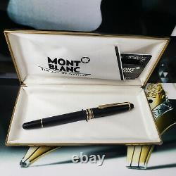 MONTBLANC Meisterstuck 144 Black Gold Classic Fountain Pen 14K Medium Nib NOS