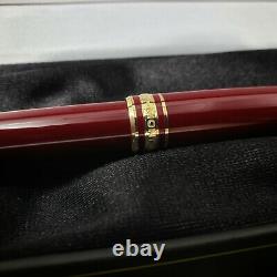 MONTBLANC Meisterstuck 144 Burgundy Red Classic Gold 14K Fine Fountain Pen NOS