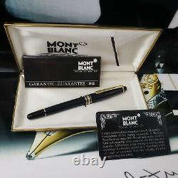 MONTBLANC Meisterstuck 144 Classic 14k M Nib Black Gold Fountain Pen