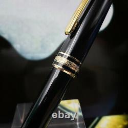 MONTBLANC Meisterstuck 144 Classic 14k M Nib Black Gold Fountain Pen