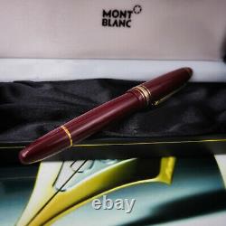 MONTBLANC Meisterstuck 146 LeGrand Burgundy Red Gold 14K M Fountain Pen MINT