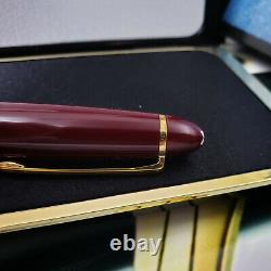 MONTBLANC Meisterstuck 146 LeGrand Burgundy Red Gold Fountain Pen 14K EF Nib
