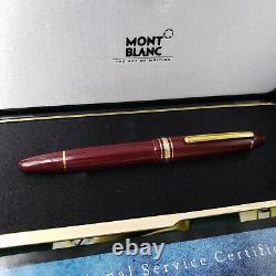 MONTBLANC Meisterstuck 146 LeGrand Burgundy Red Gold Fountain Pen 14K EF Nib