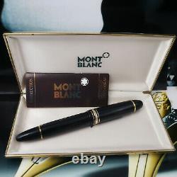 MONTBLANC Meisterstuck 149 Fountain Pen Black Gold 14C EF Nib MINT