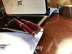MONTBLANC Meisterstuck Burgundy Classic Gold-Plated Trim Ballpoint Pen & Pencil