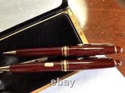 MONTBLANC Meisterstuck Burgundy Classic Gold-Plated Trim Ballpoint Pen & Pencil