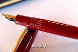 MONTBLANC Meisterstuck Burgundy Red F 14K Gold Nib No. 146 Fountain Pen w Box & P