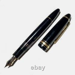 MONTBLANC Meisterstuck Fountain Pen 146 Black 14K Gold Platinum Nib EF Cleaned