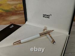 MONTBLANC Meisterstuck White Solitaire Red Gold-plated Classique Rollerball Pen