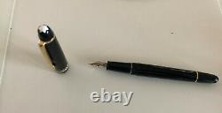 Mont blanc meisterstuck 14k classic fountain pen with leather case
