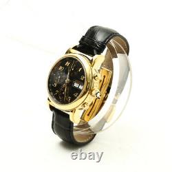 MontBlanc Meisterstuck Chronograph Watch 7016 Automatic Black Gold Made in Swiss