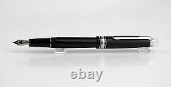 Montblanc 105977 Meisterstuck Black Platinum Diamond 18k Gold F Nib Fountain Pen