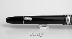 Montblanc 105977 Meisterstuck Black Platinum Diamond 18k Gold F Nib Fountain Pen