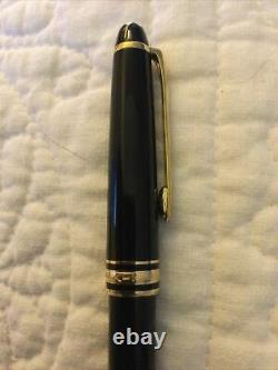 Montblanc 163 Meisterstuck Classique Ballpoint Pen Black Vintage Gold Detail