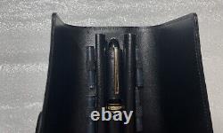 Montblanc Black Meisterstuck Le Grand Traveler Fountain Pen 14K with Leather Pouch