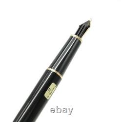 Montblanc Fountain Pen Meisterstuck Black with Gold Trim 14k M Nib with Box