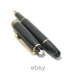 Montblanc Fountain Pen Meisterstuck K14 Yellow Gold Black GERMANY Carved Seal