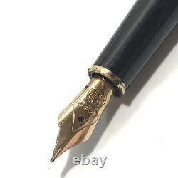 Montblanc Fountain Pen Meisterstuck K14 Yellow Gold Black GERMANY Carved Seal