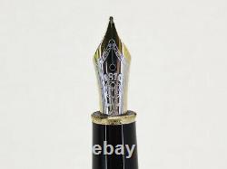 Montblanc Fountain Pen Meisterstuck Solitaire Doue 144 Black Silver Gold Nib M