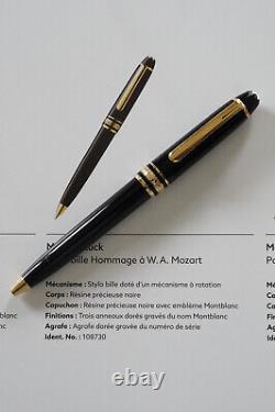 Montblanc Meisterstuck 116 Mozart Black Ballpoint Pen Goldplated trims NEW