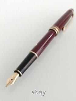 Montblanc Meisterstuck 144 Bordeaux & Gold 14K Fountain Pen F Nib USED from JP