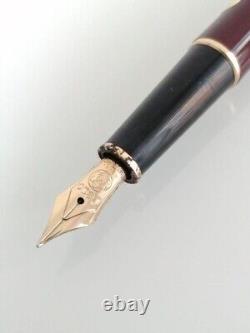 Montblanc Meisterstuck 144 Bordeaux & Gold 14K Fountain Pen F Nib USED from JP