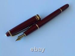 Montblanc Meisterstuck 144 Fountain Pen Burgundy Gold 14k Nib M Made In Germany