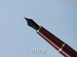 Montblanc Meisterstuck 144 Fountain Pen Burgundy Gold 14k Nib M Made In Germany