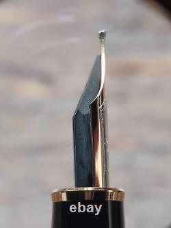 Montblanc Meisterstuck 144 Fountain Pen Nib F 14k Black Gold Near Mint