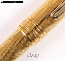Montblanc Meisterstuck 144 Fountain Pen Solitaire 23,5 K Gold Plated Guilloche