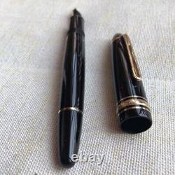 Montblanc Meisterstuck 146 Black & Gold 14K Fountain Pen Boxed