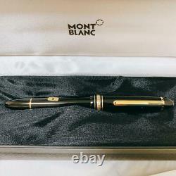 Montblanc Meisterstuck 146 Black Gold 14K Fountain Pen Ink Set Broad Nib NEW