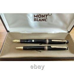 Montblanc Meisterstuck 146 Black Gold Fountain Pen & Ballpoint Pen Set With Box