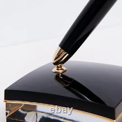 Montblanc Meisterstuck 146 Black & Gold LeGrand Crystal Desk Set Mint Preowned