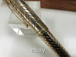Montblanc Meisterstuck 146 legrand solitaire 18K solid gold chevron fountain pen