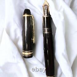 Montblanc Meisterstuck 149 & 146 Black & Gold 14K 585 Fountain Pen Set Boxed